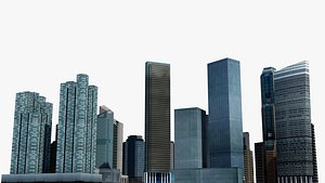 3D singapore 4 skyscrapers