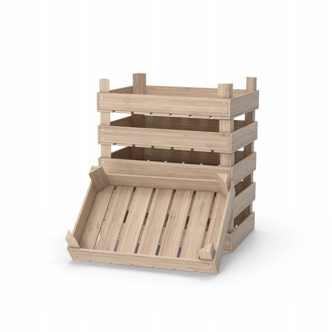 3D Stack Of Wooden Fruit Crates - TurboSquid 2122391