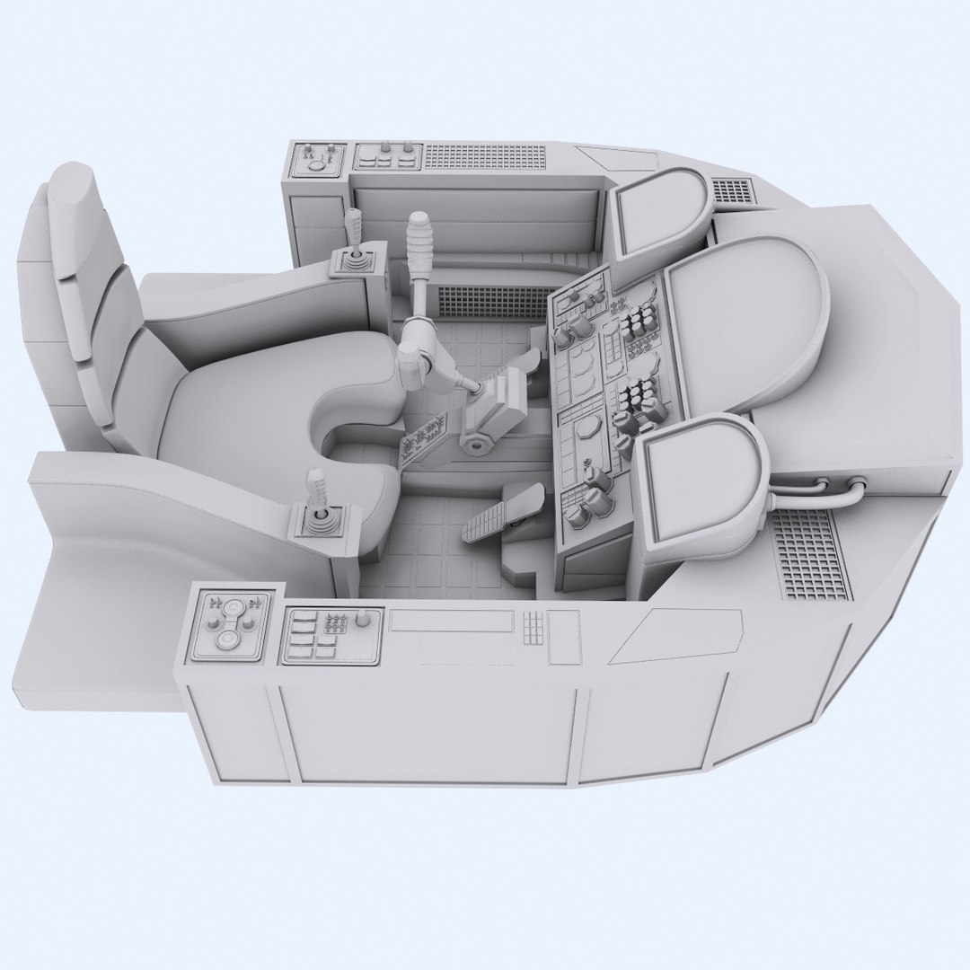 Sci-fi Cockpit 3d Model