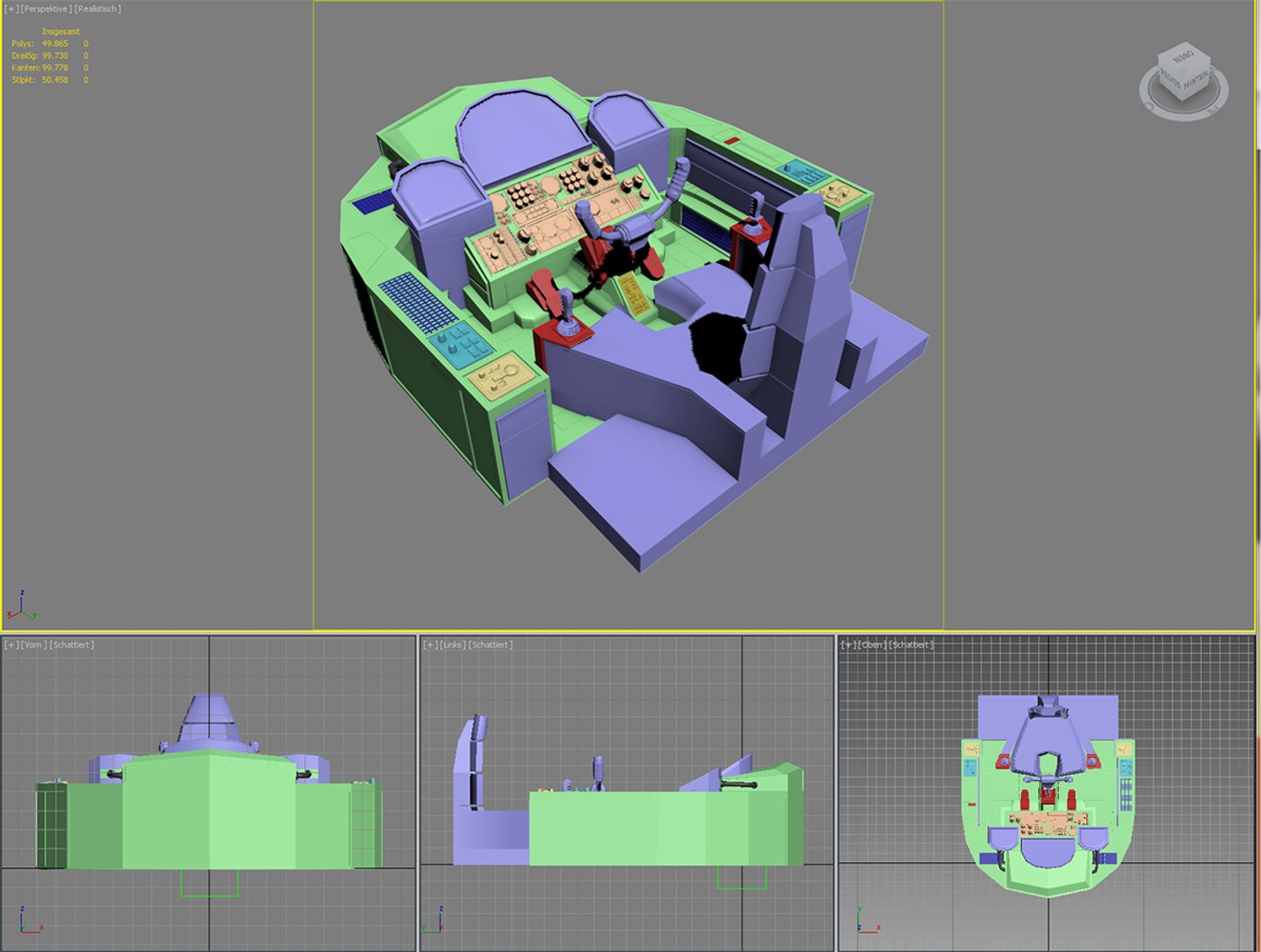 Sci-fi Cockpit 3d Model