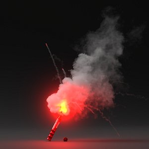 Red Hand Flare Volumetric VDB For Blender 3D model