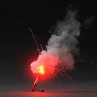 Red Hand Flare Volumetric VDB For Blender