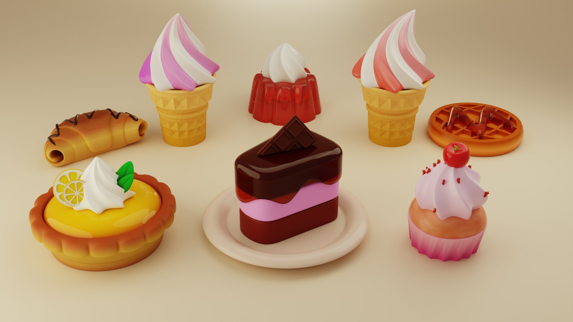 3D Sweet Dessert Pack model https://p.turbosquid.com/ts-thumb/rR/gm1bCH/n0/dessert_pack_main_render/png/1786083899/1920x1080/fit_q87/94c04d451473b9ac4051ff6f84eee25eaffded11/dessert_pack_main_render.jpg