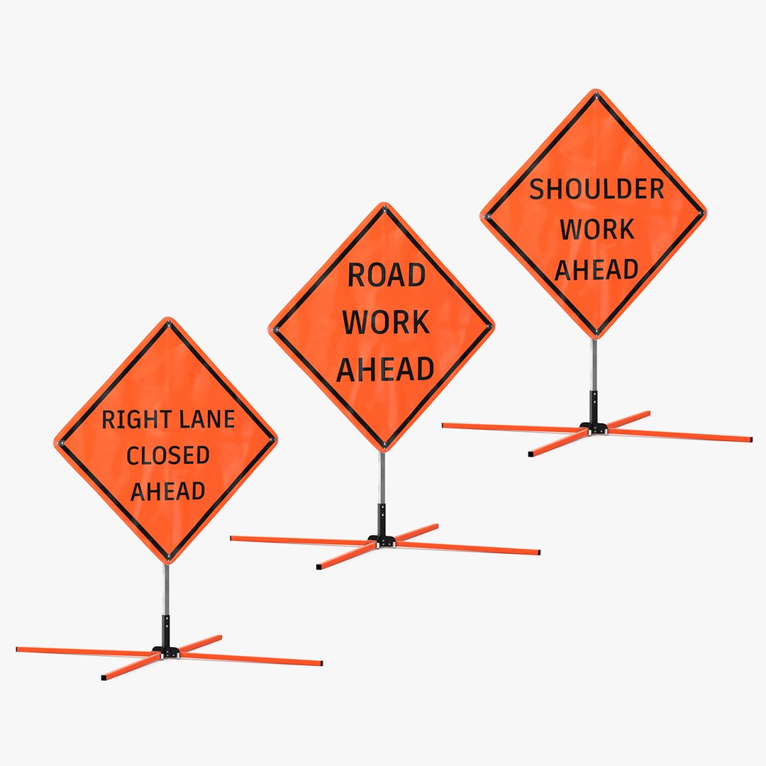 Traffic Control Signs Collection 3D model preview