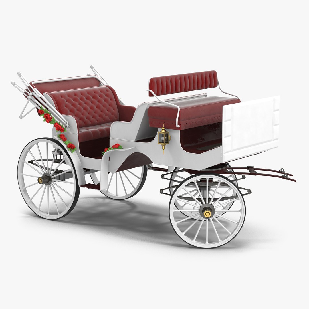 Wedding Carriage Rigged 3D Model 3D model preview