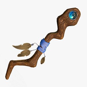Stylized Weapon Crook Low-Poly 3D Model Low-poly 3D model