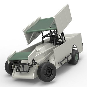 Diecast Northeast Outlaw Dirt Modified stock car V2 while turning Scale 1 to 25 3D model
