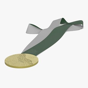 Olympic Games 2026 Gold Medal Folded Ribbon 3D model