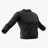 Long Sleeve Crewneck Shirt Clothing Black