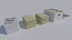 3D model Crime Police Investigation Documents Folders Piles