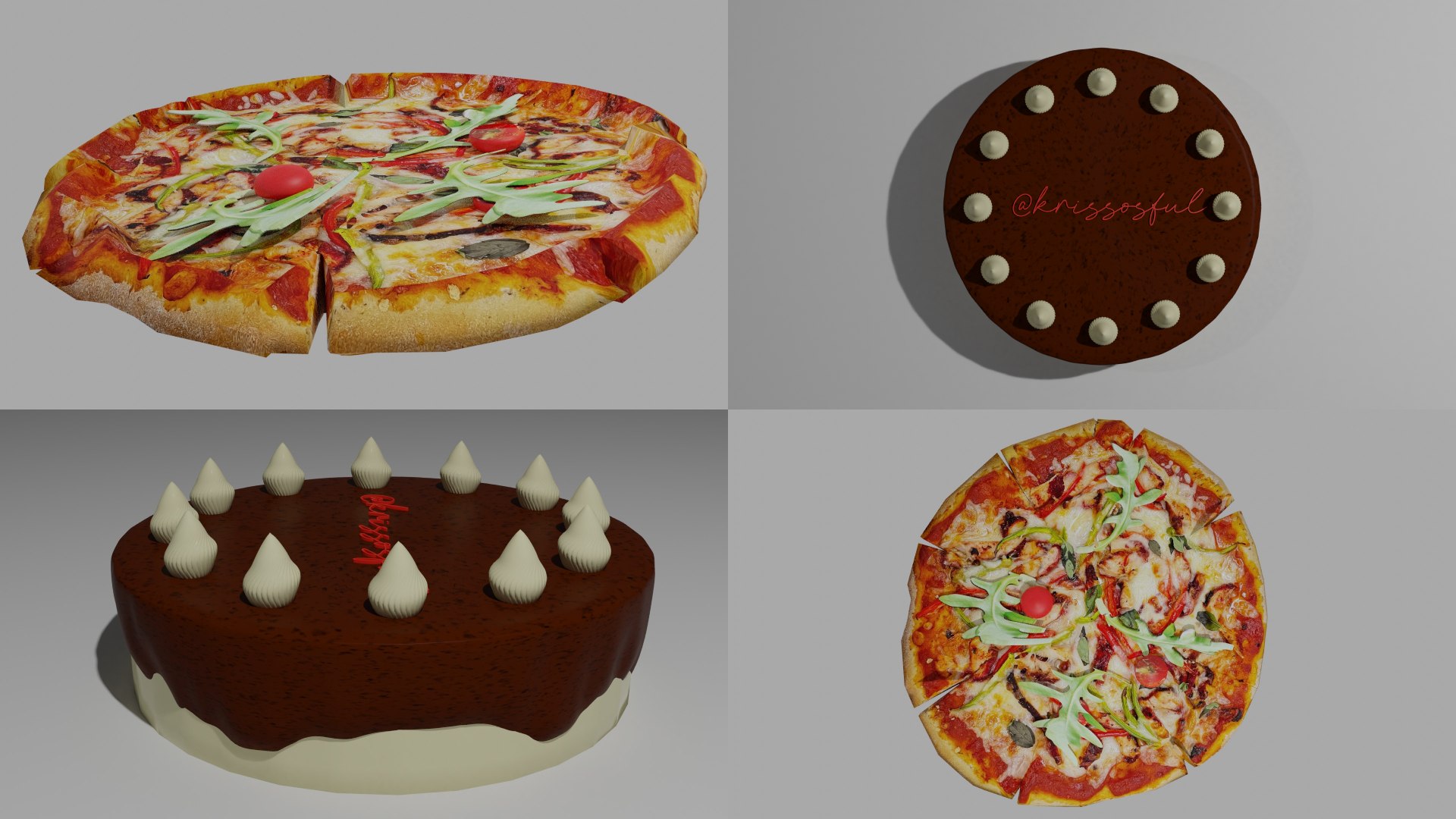 2xPack Pizza and Cake OBJ model https://p.turbosquid.com/ts-thumb/rS/8ZGkCy/uR/pc/jpg/1759657979/1920x1080/fit_q87/9b66e59d4a24756882070bbc89b05b7ddcd1ba3a/pc.jpg