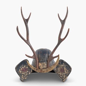 3D modeled helmet samurai model
