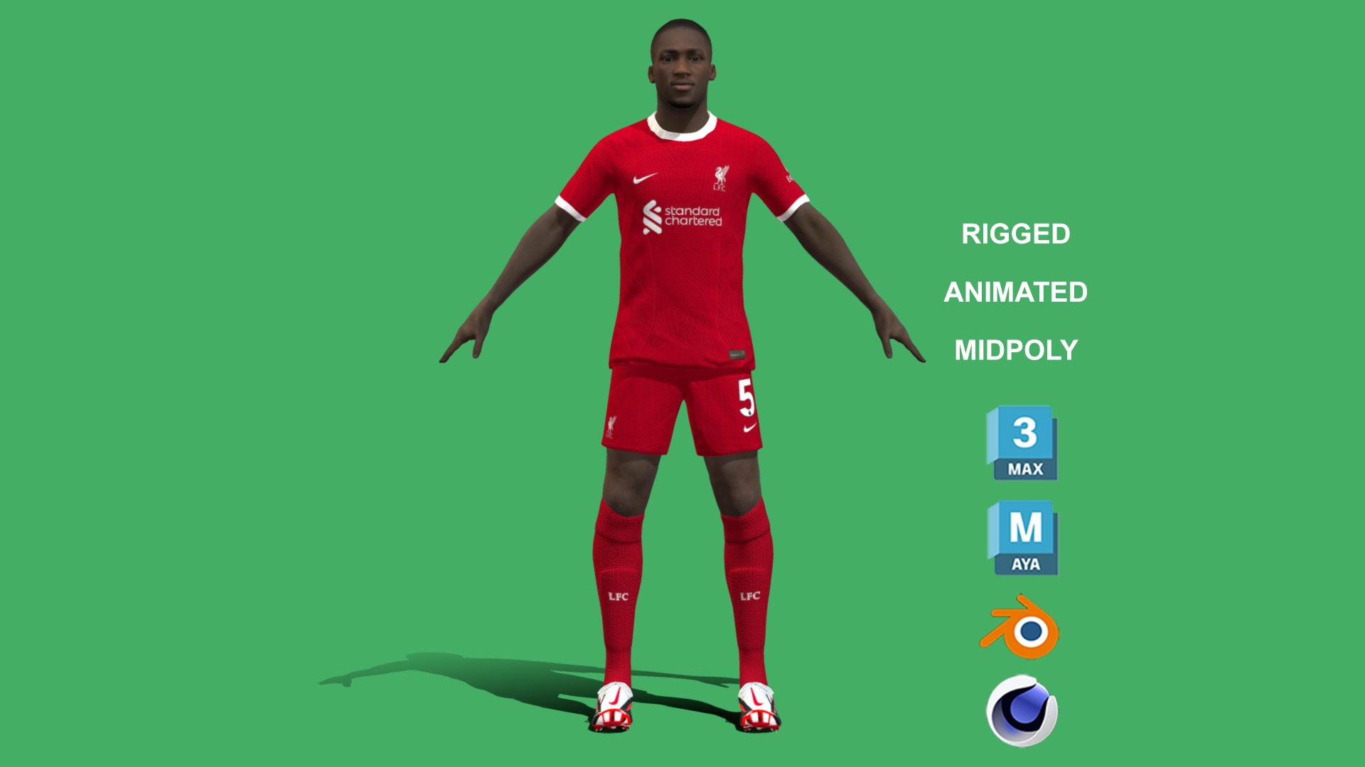 3D Rigged Ibrahima Konate Liverpool 2024 3D Model - TurboSquid 2131916