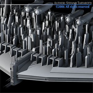 3d model sci-fi city