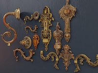 Ornate Classical Door Handles Hardware Pack