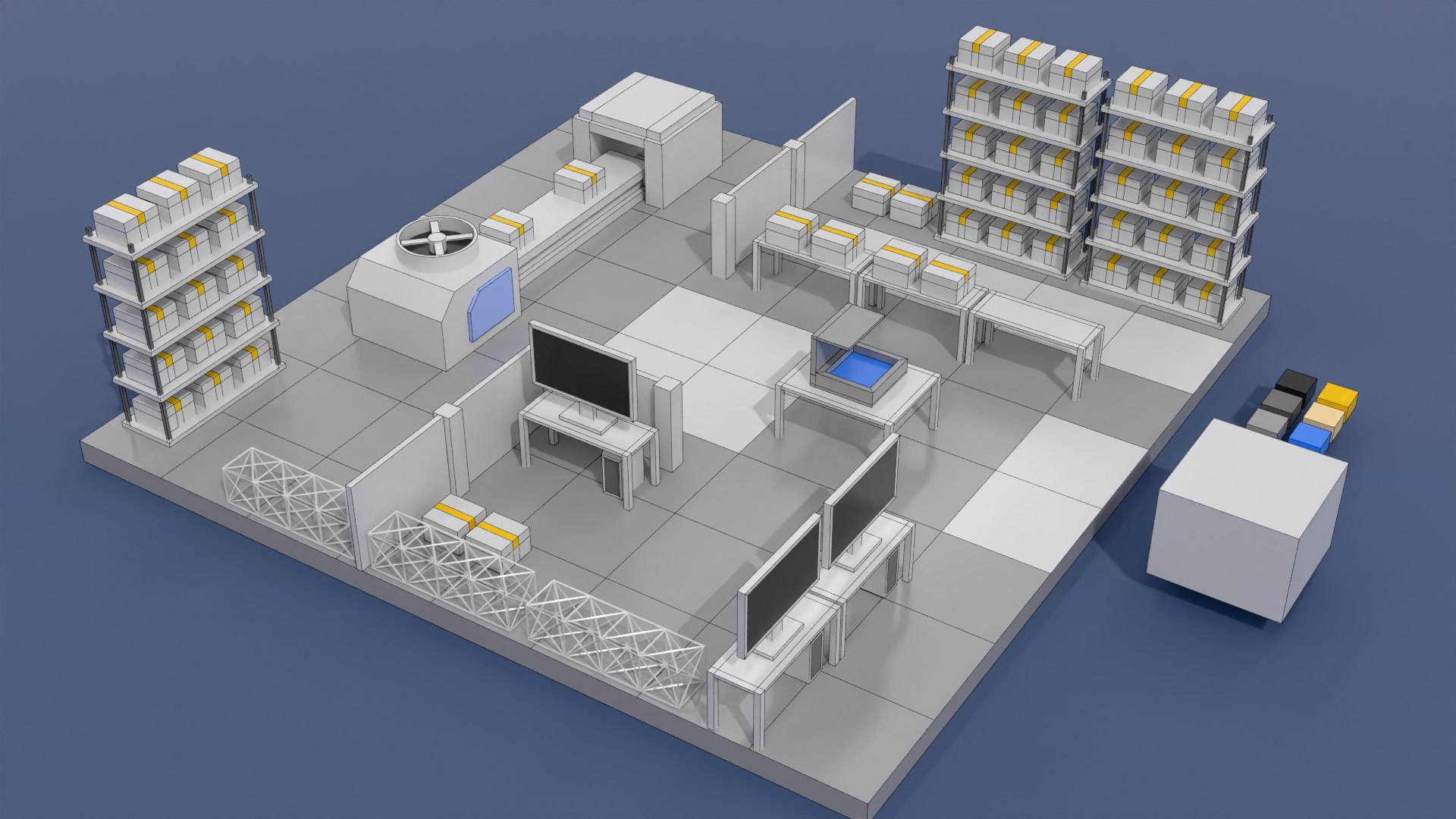 3D Exquisite Architectural Factory Building Model - TurboSquid 2403423