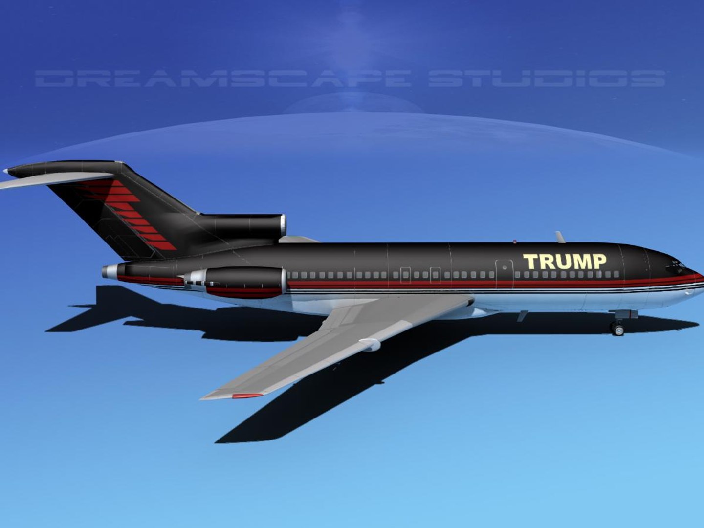 Airline Trump Boeing 727 3d Max