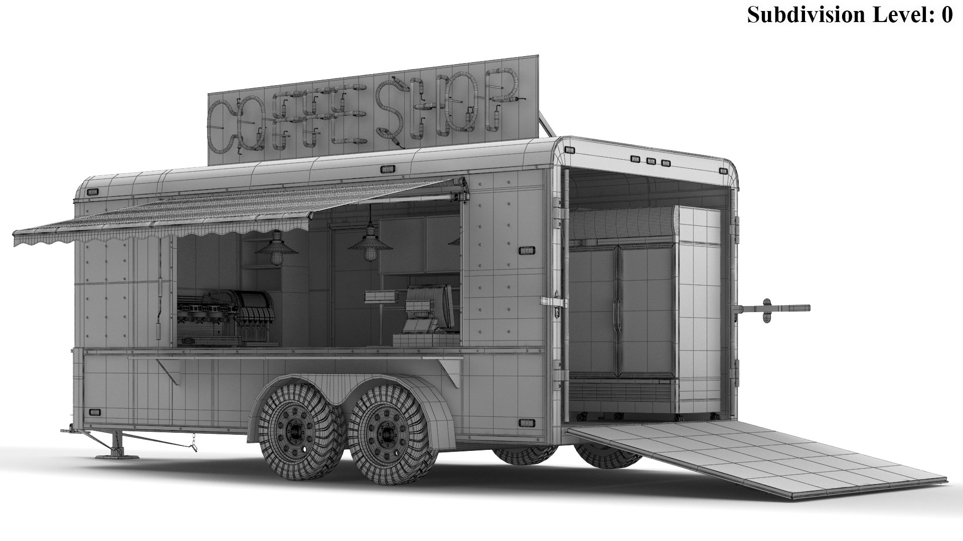 Detailed Coffee Trailer 3D TurboSquid 2089015