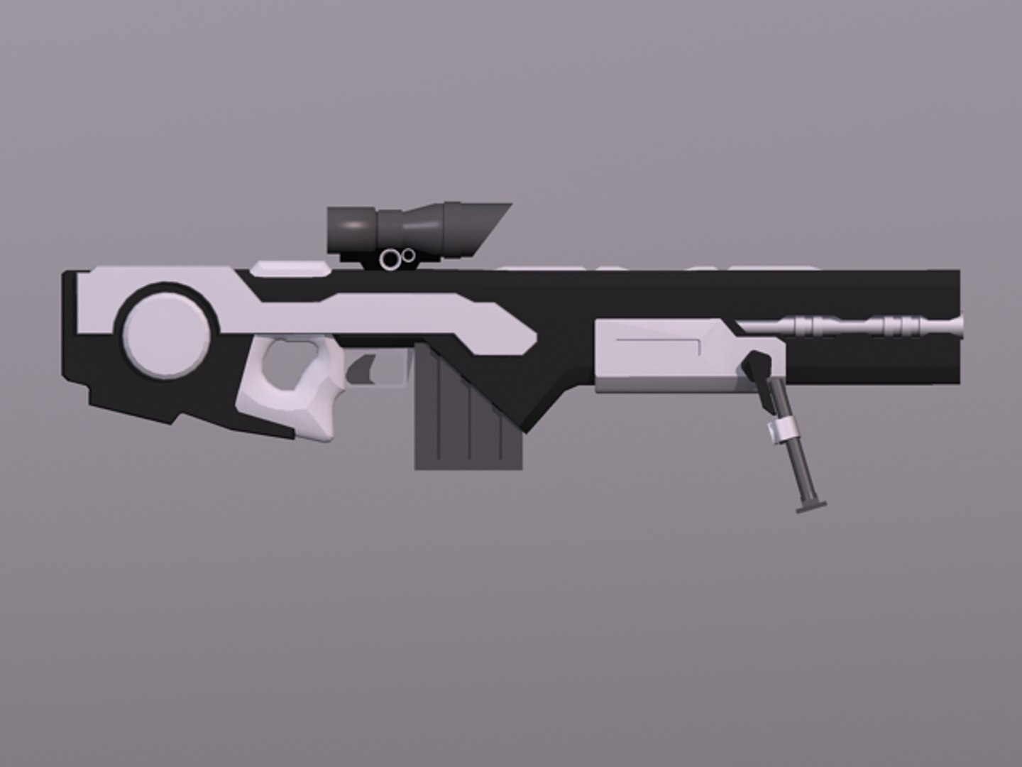 3d futuristic sniper rifle model