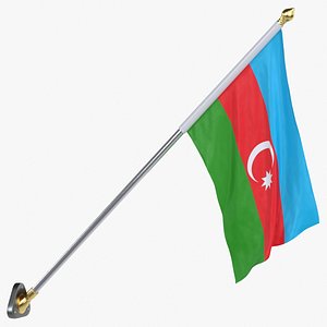 Azerbaijan Cloth Flag Wall Mount Animated Loop 3D model