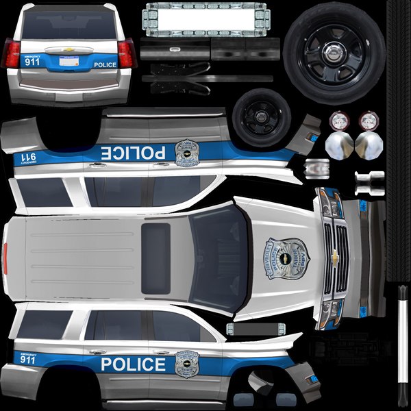 3d model of 2015 chevrolet tahoe police suv