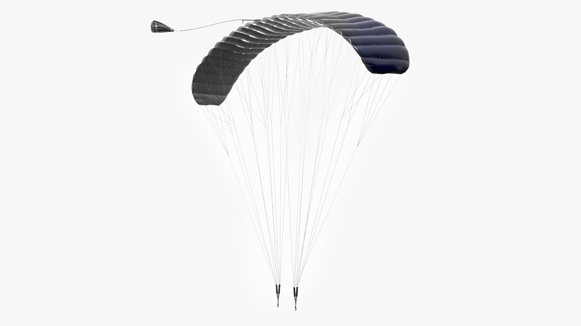 Paraglider Parachute Blue 3D model preview