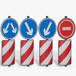 Traffic Bollards Island D 3D model