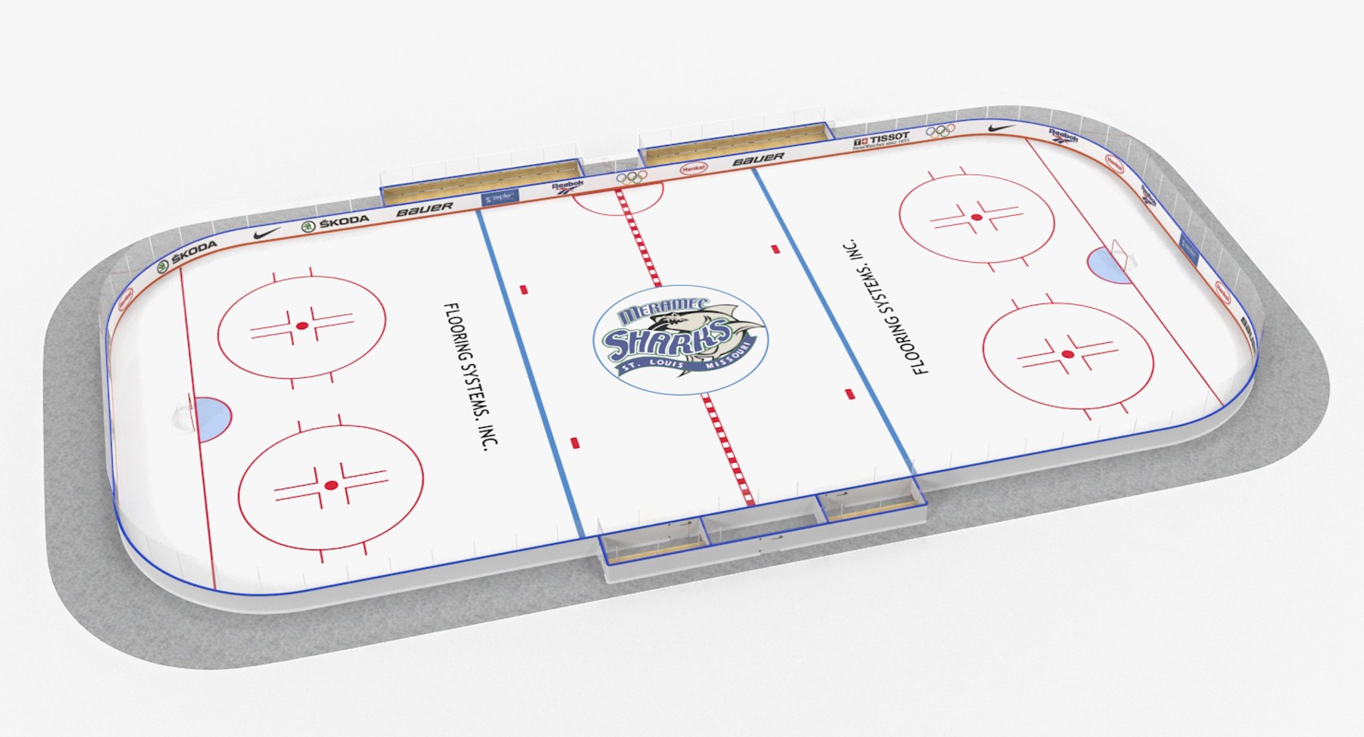Ice Hockey Rink 3D model preview