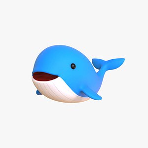 Low - Poly Cartoon Whale Rigged