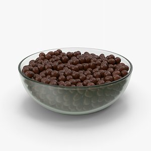 3D Chocolate Peanuts in Bowl