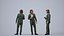 Basics0738 - A set containing 5 models of male and female adults standing in business attire in offi
