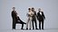 Basics0738 - A set containing 5 models of male and female adults standing in business attire in offi