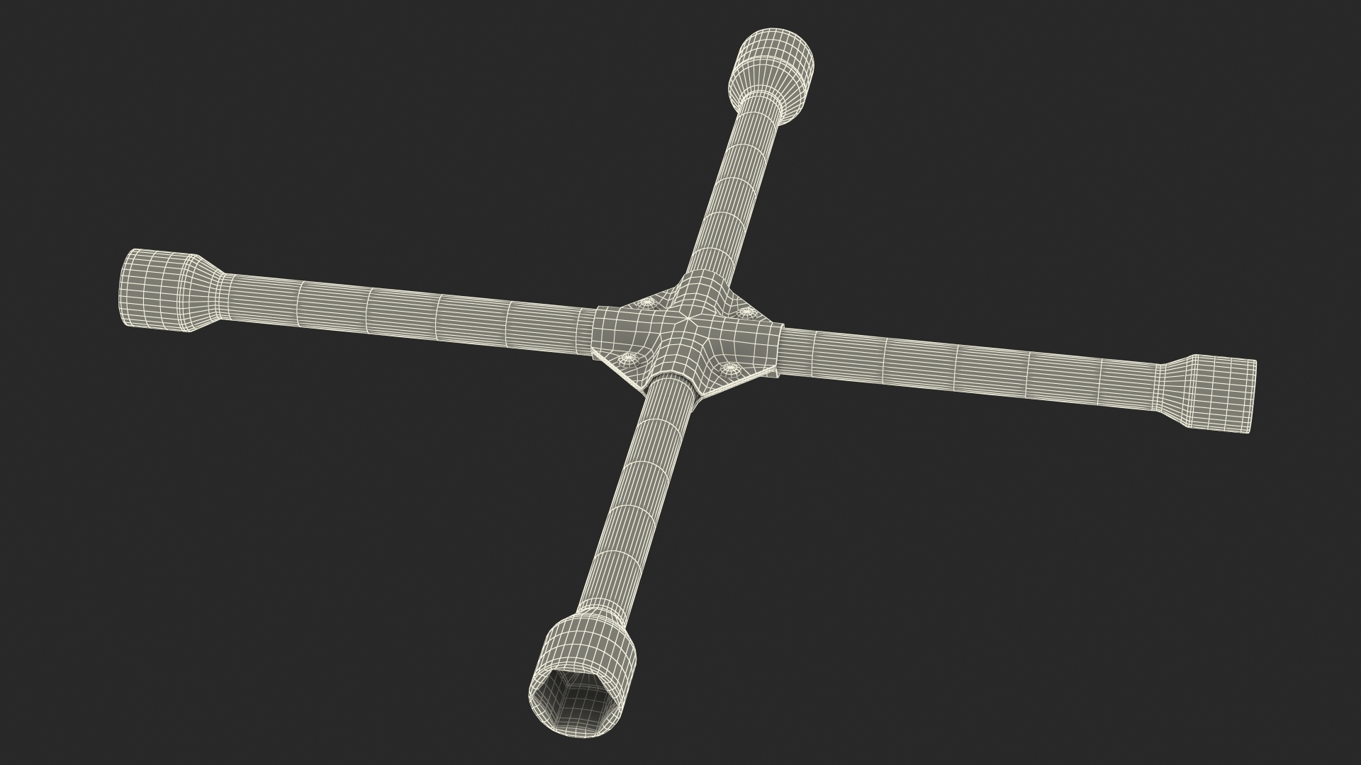 3D way lug nut wrench TurboSquid 1708724