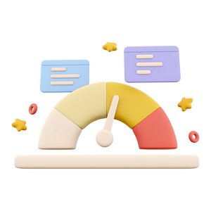 3d arrow point scale speedometer icon model