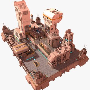 Sci-fi station 3D model