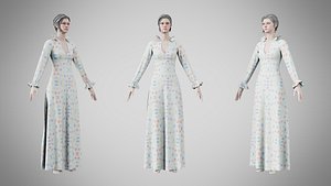 Dress 29 Aqua Meadow Mosaic 3D model