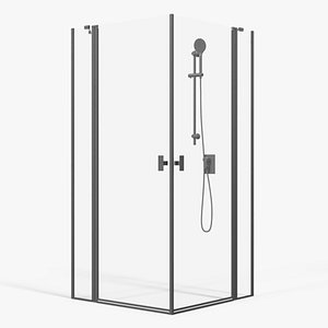 Glass Shower Cubicle Black
