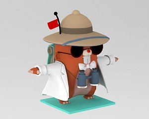 beaver cartoon 3D