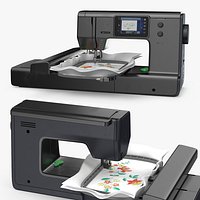 Sewing Printer with Needle Threader Rigged for Maya