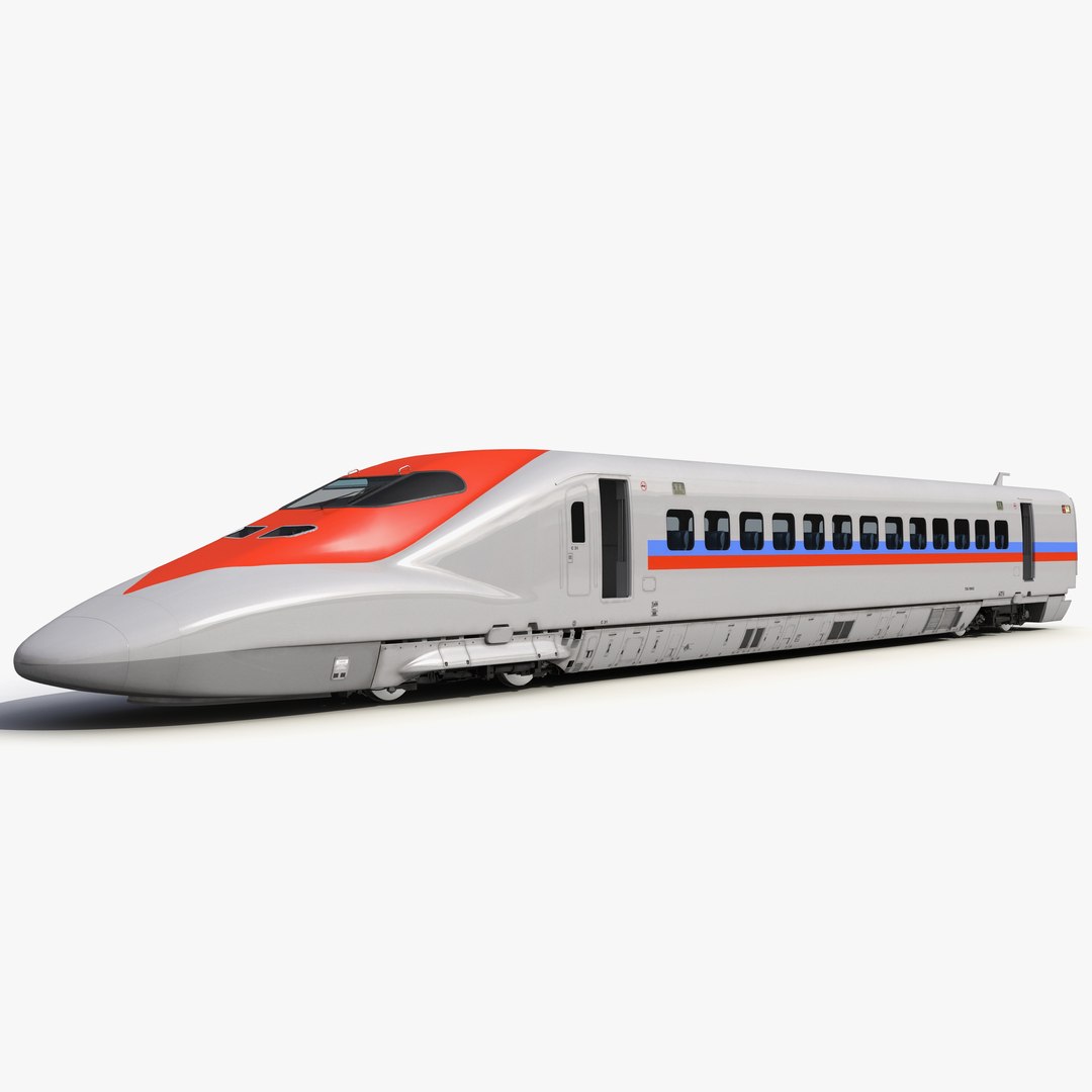 Speed Train Locomotive Generic Rigged 3D model preview