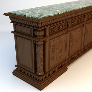 Antique Marble Top Bar