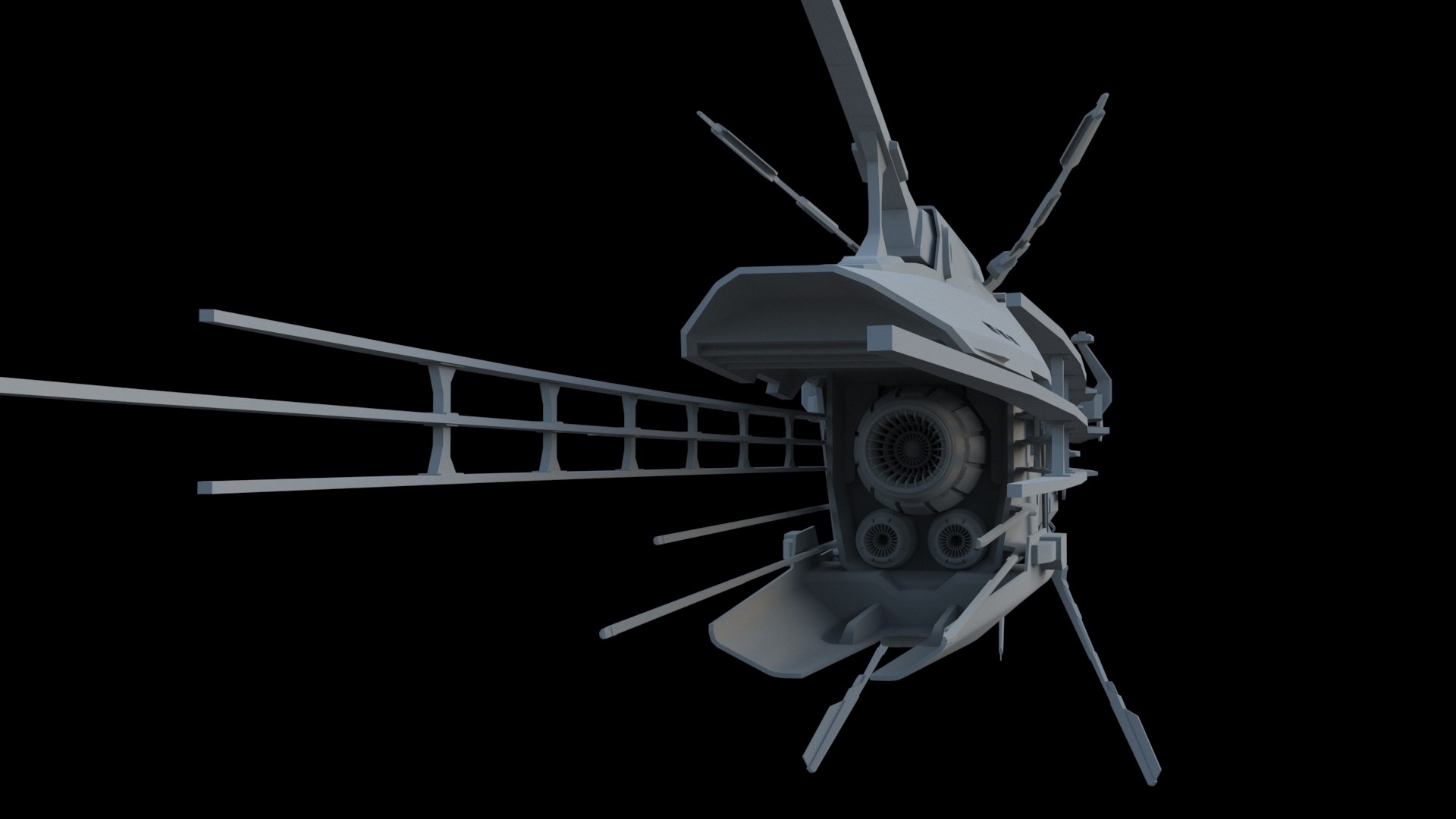 Sci Fi Alien SpaceShip 3D Model - TurboSquid 2118937