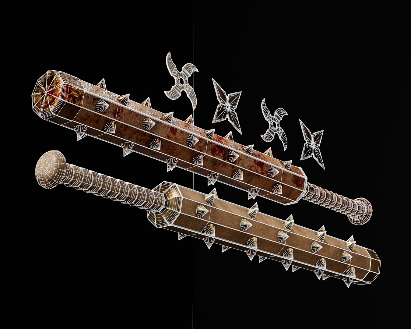 3D Tetsubo And Shurikens Model - TurboSquid 2355149