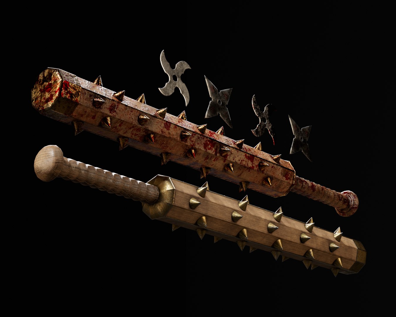 3D Tetsubo And Shurikens Model - TurboSquid 2355149