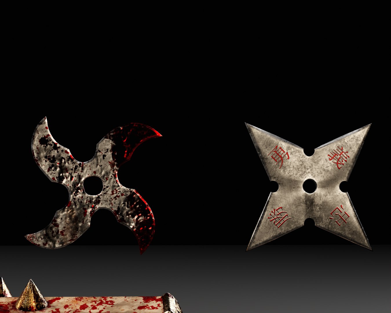 3D Tetsubo And Shurikens Model - TurboSquid 2355149