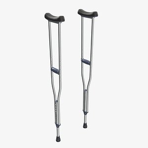 underarm lightweight crutches 3D