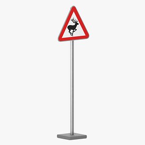 3D Road Sign Wild Animals