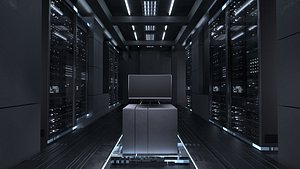 C4D server room animation scene 3D model