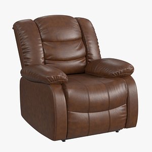 3D Leather Recliner Armchair model