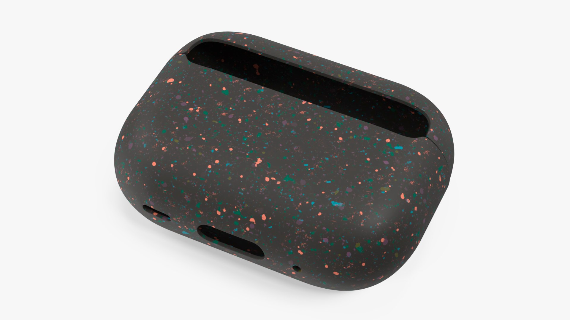 Silicone Case Apple AirPods Pro 2 USB-C Black 3D model preview